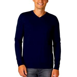 Tahari Navy Men’s V-Neck Merino Wool Sweater Sz M